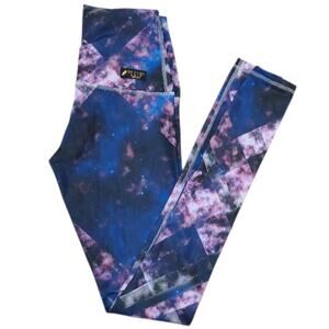 Savage Swim High Rise Leggings M Galaxy Blue Purple Yoga Gym Athleisure USA EUC